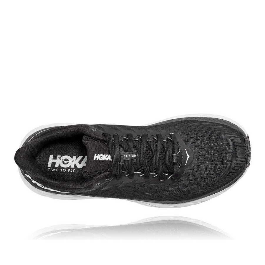 Black / White Hoka Clifton 7 Women's Road Running Shoes | USA20LSMO