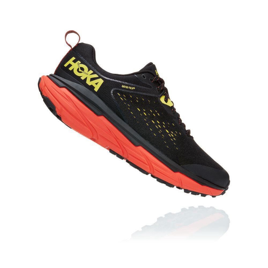 Black / Yellow Hoka Challenger ATR 6 GTX Men's Trail Running Shoes | USA03UFAR