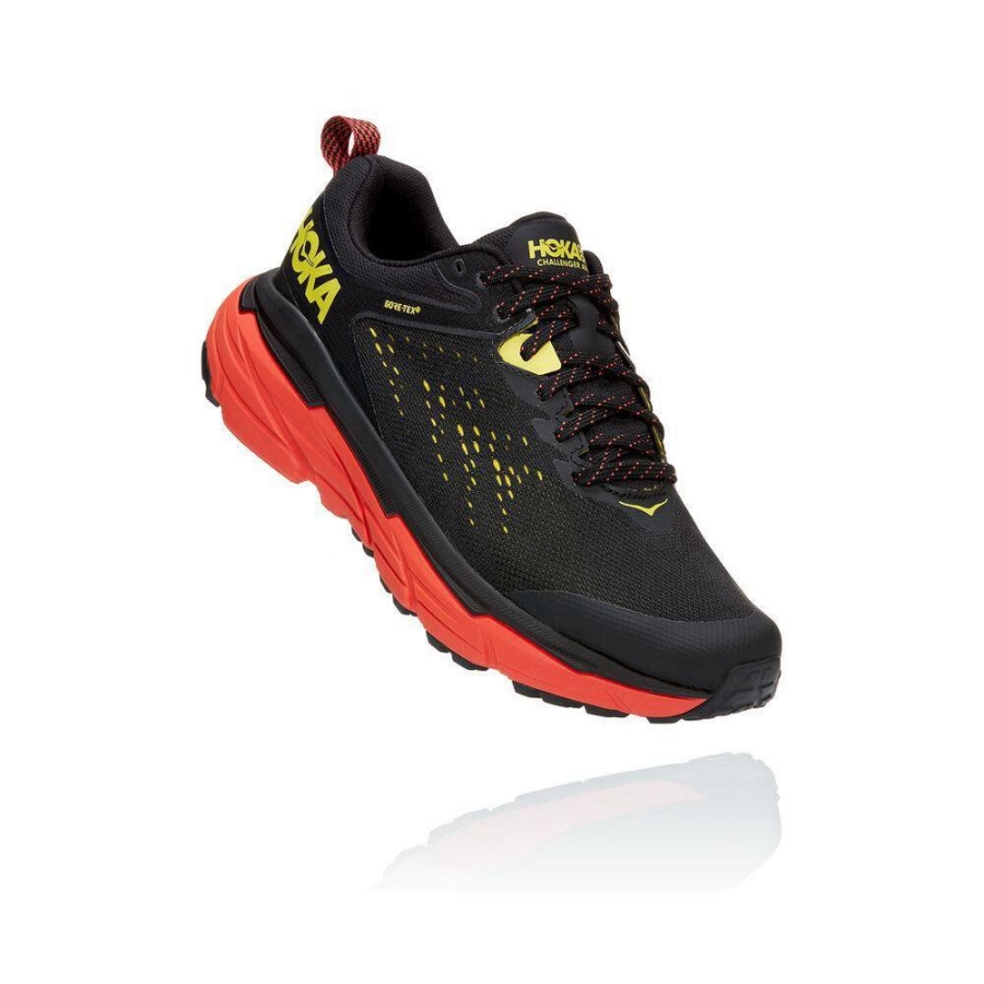 Black / Yellow Hoka Challenger ATR 6 GTX Men\'s Trail Running Shoes | USA03UFAR