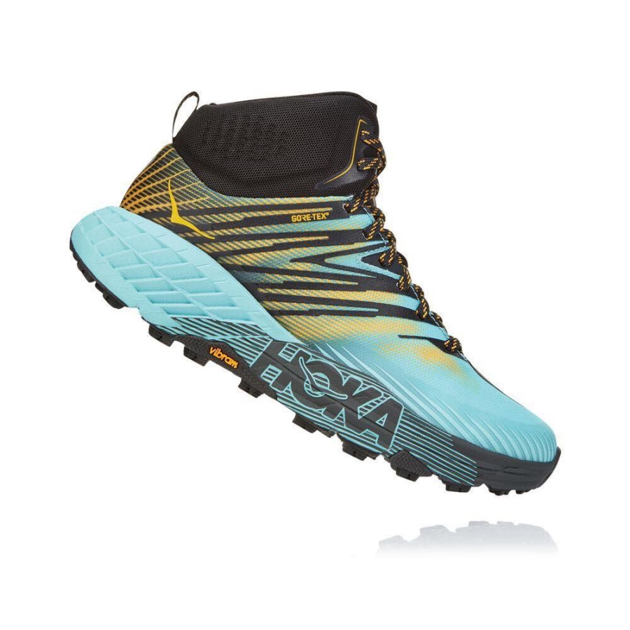 Blue / Black / Gold Hoka Speedgoat Mid 2 GTX Women's Trail Running Shoes | USA09NVDH