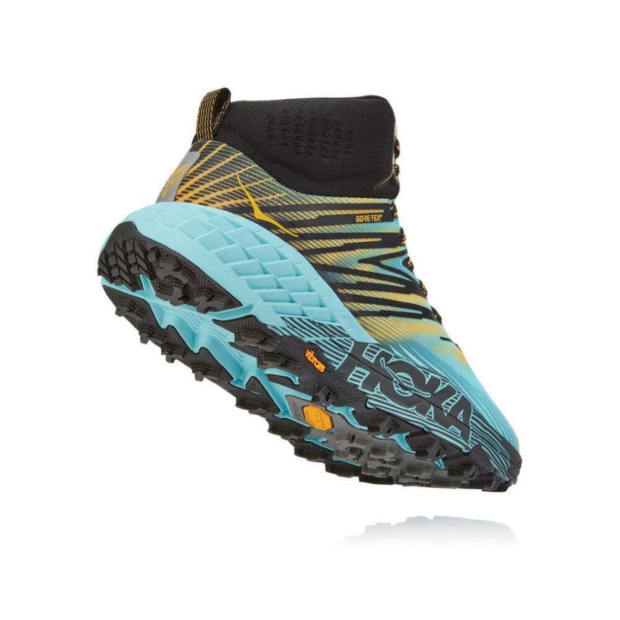 Blue / Black / Gold Hoka Speedgoat Mid 2 GTX Women's Trail Running Shoes | USA09NVDH