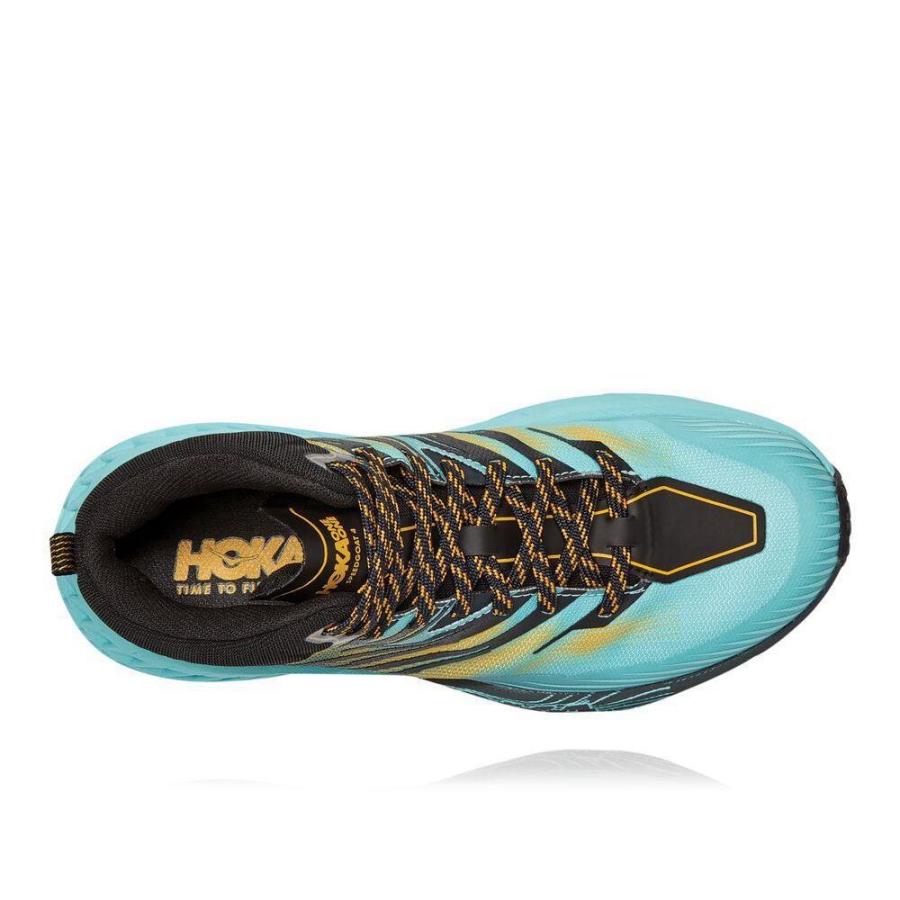 Blue / Black / Gold Hoka Speedgoat Mid 2 GTX Women's Trail Running Shoes | USA09NVDH