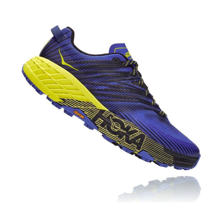 Blue / Black Hoka Speedgoat 4 Men's Running Shoes | USA79FEGP