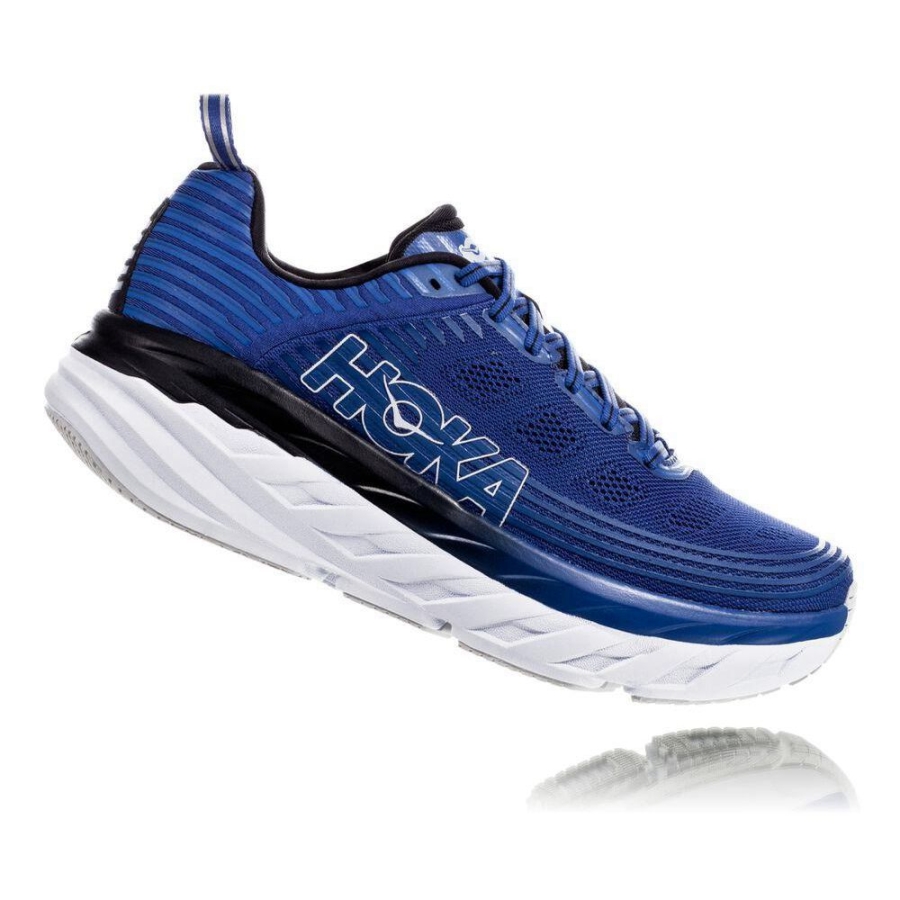 Blue Hoka Bondi 6 Men's Running Shoes | USA32FXLQ