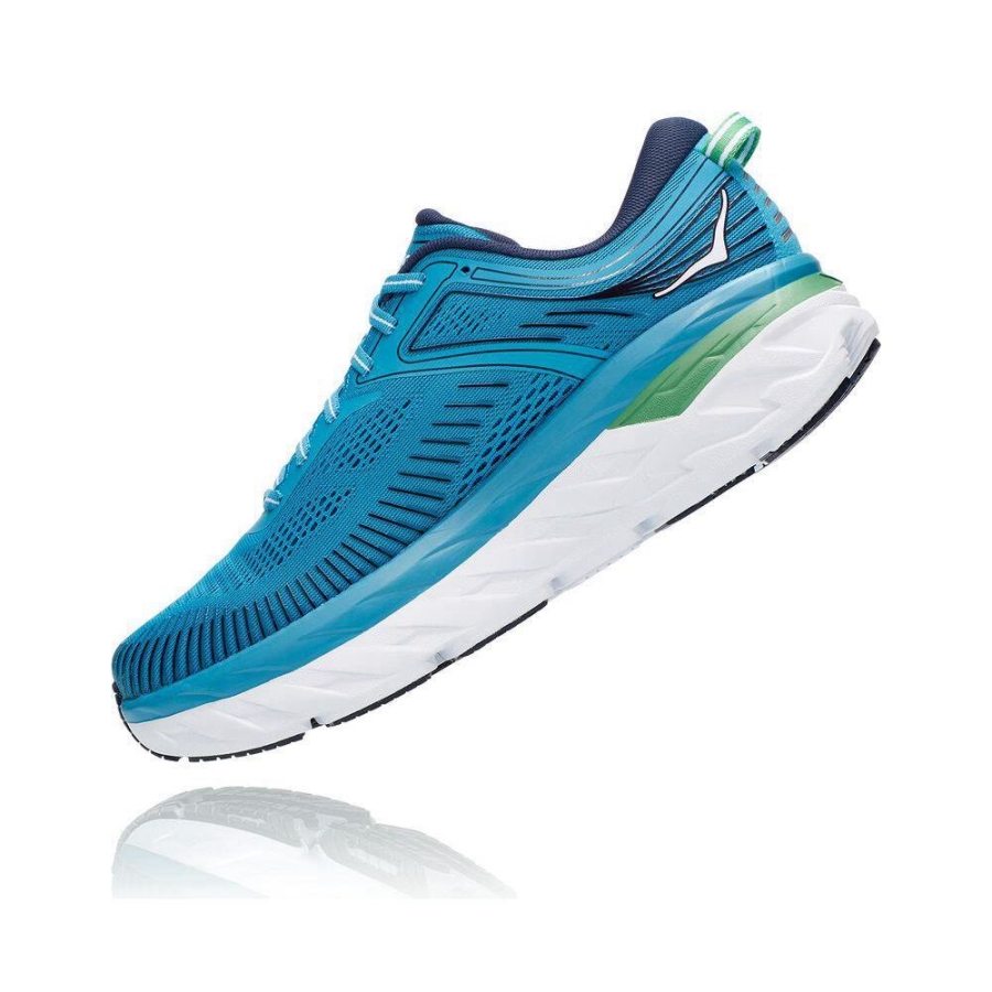 Blue Hoka Bondi 7 Men's Road Running Shoes | USA01LKYR