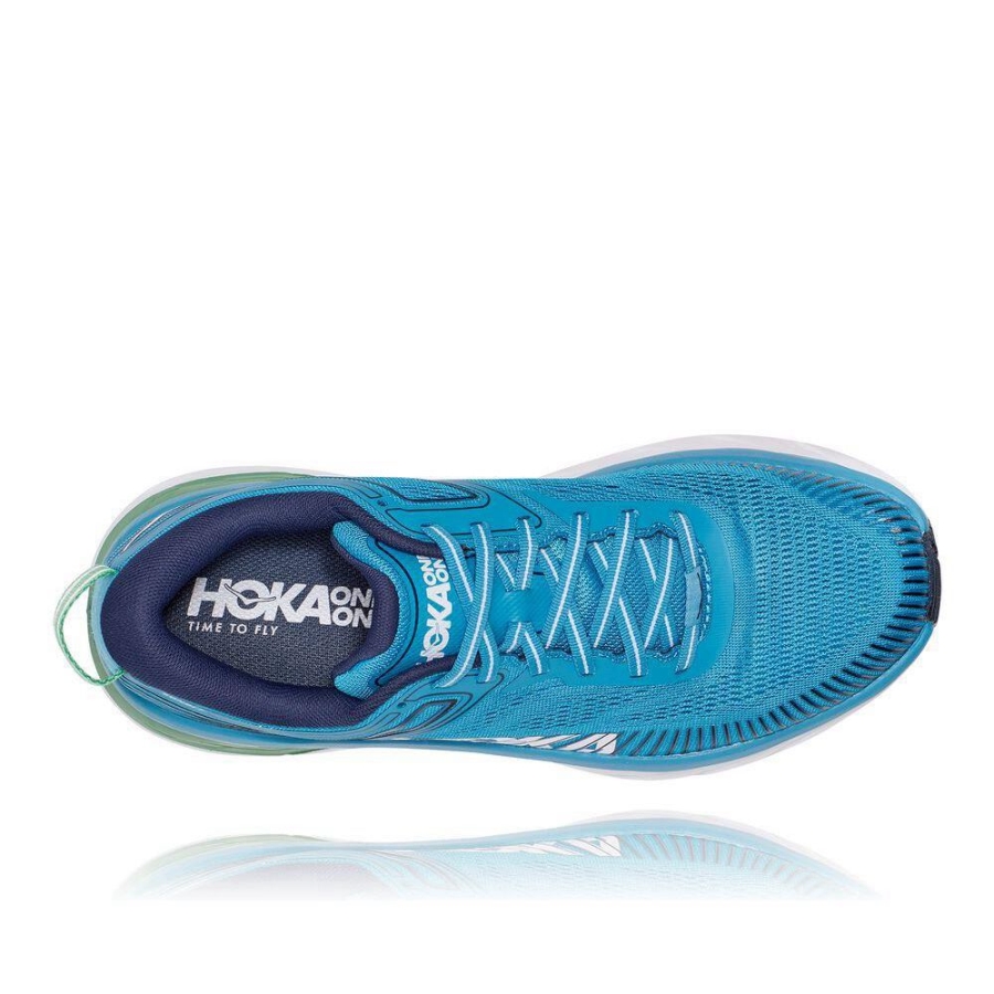 Blue Hoka Bondi 7 Men's Road Running Shoes | USA01LKYR