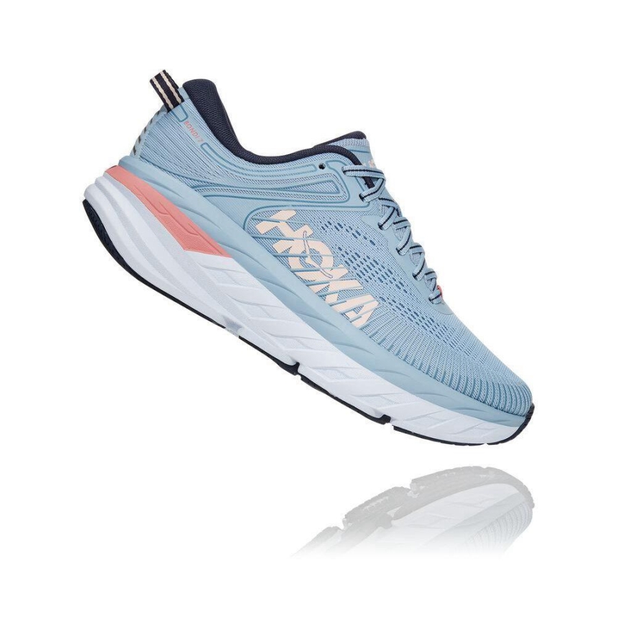 Blue Hoka Bondi 7 Women's Road Running Shoes | USA79GZMF