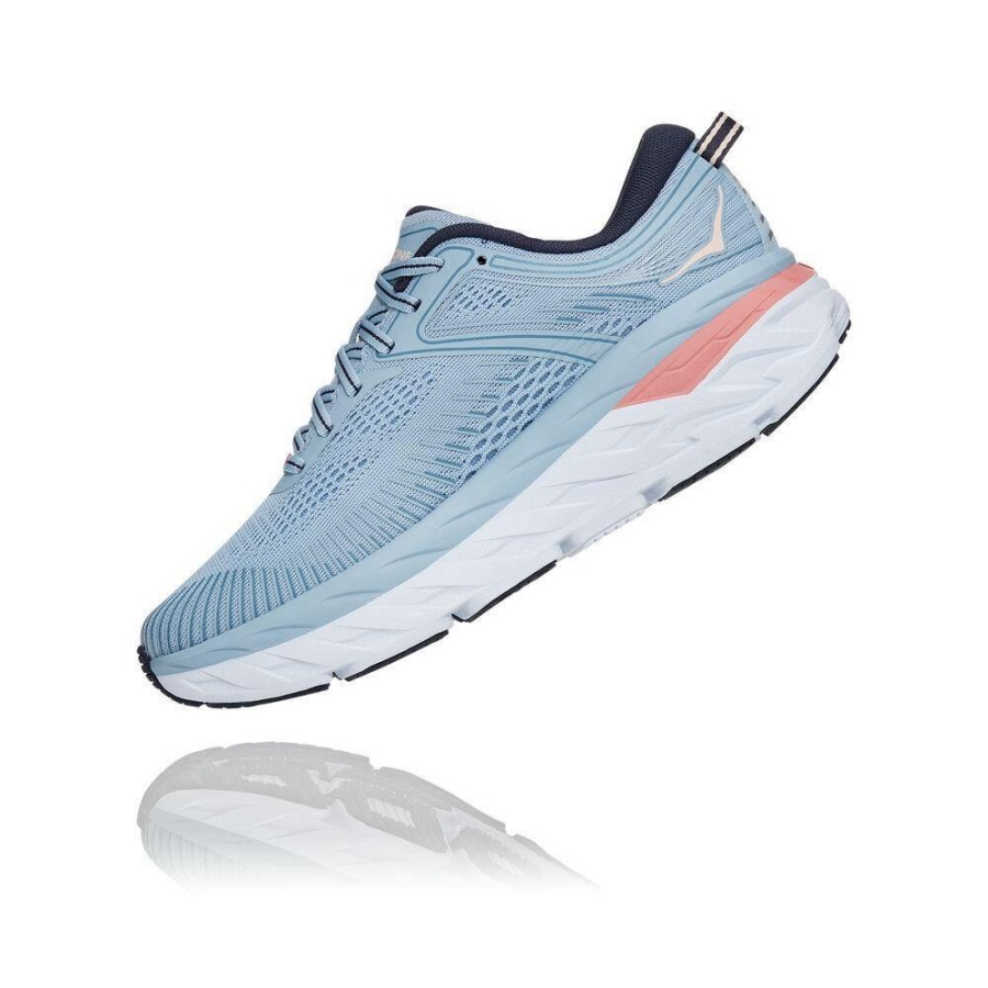 Blue Hoka Bondi 7 Women's Road Running Shoes | USA79GZMF