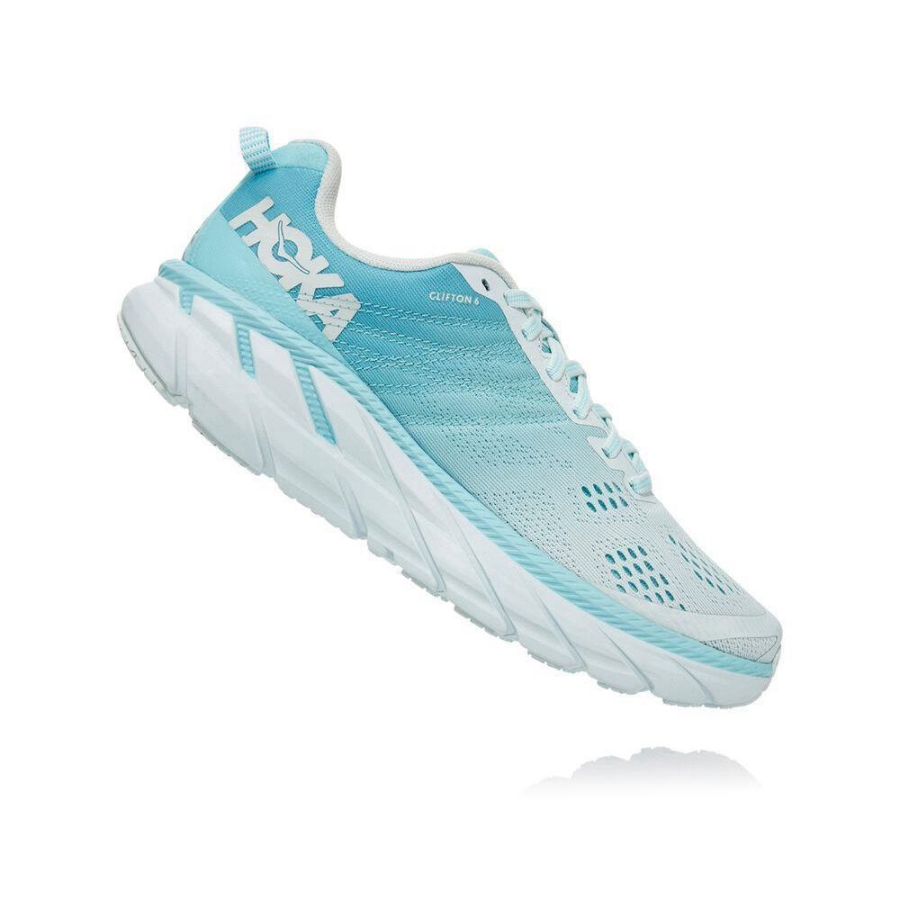 Blue Hoka Clifton 6 Women's Road Running Shoes | USA21RKNQ