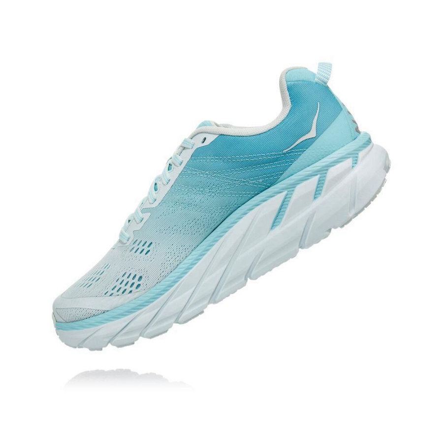 Blue Hoka Clifton 6 Women's Road Running Shoes | USA21RKNQ