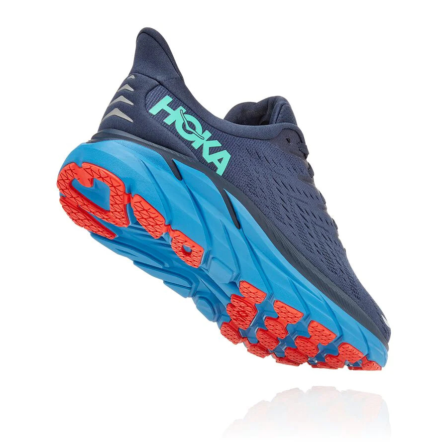 Blue Hoka Clifton 8 Men's Road Running Shoes | USA08PRAW