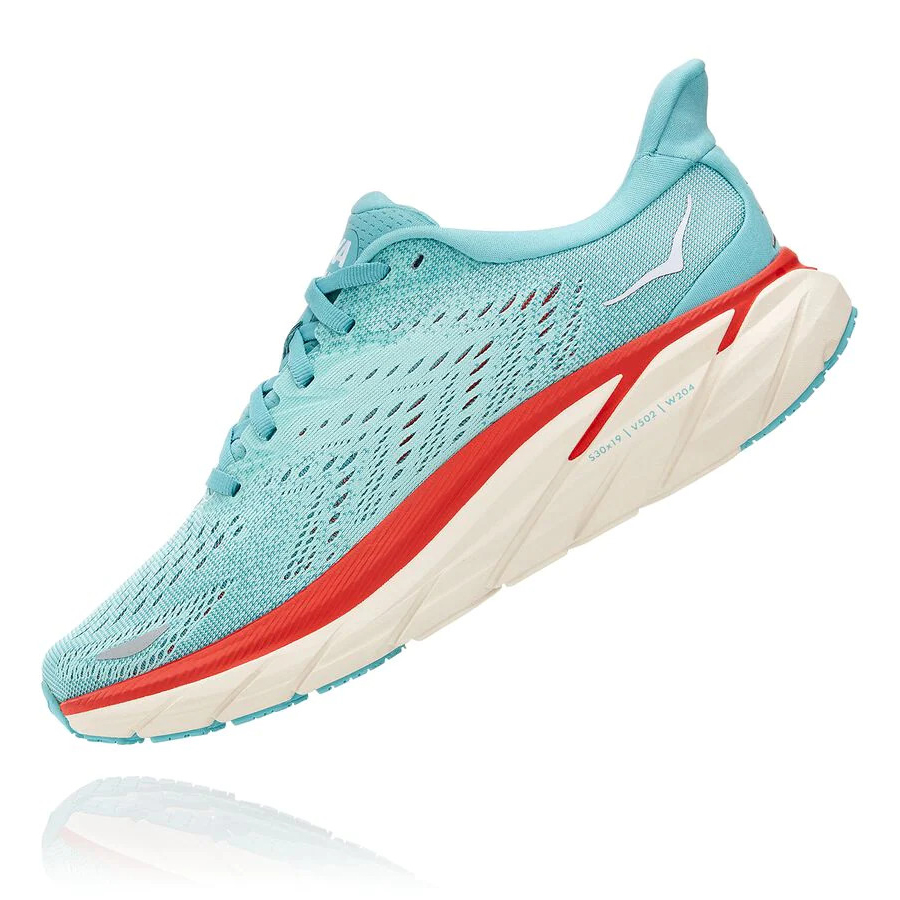 Blue Hoka Clifton 8 Women's Road Running Shoes | USA03PJUA