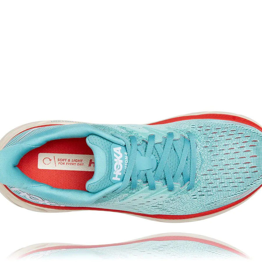 Blue Hoka Clifton 8 Women's Road Running Shoes | USA03PJUA