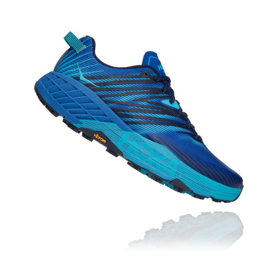 Blue Hoka Speedgoat 4 Men's Running Shoes | USA54HCPD