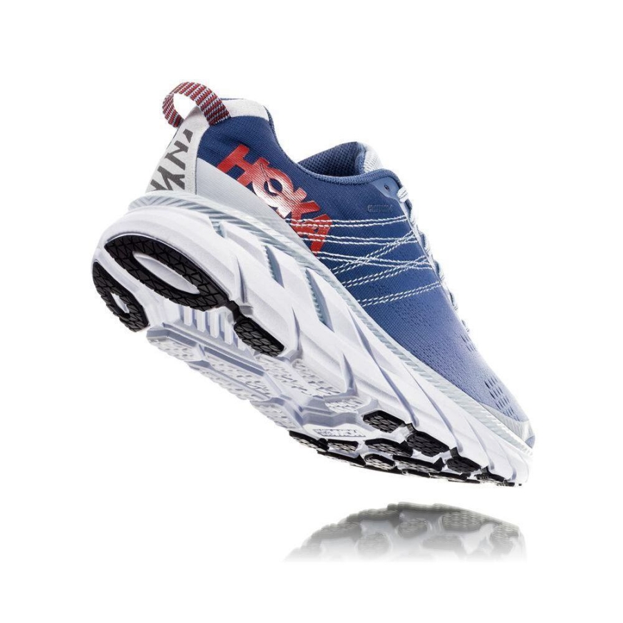 Blue / Red Hoka Clifton 6 Women's Road Running Shoes | USA63HLVR