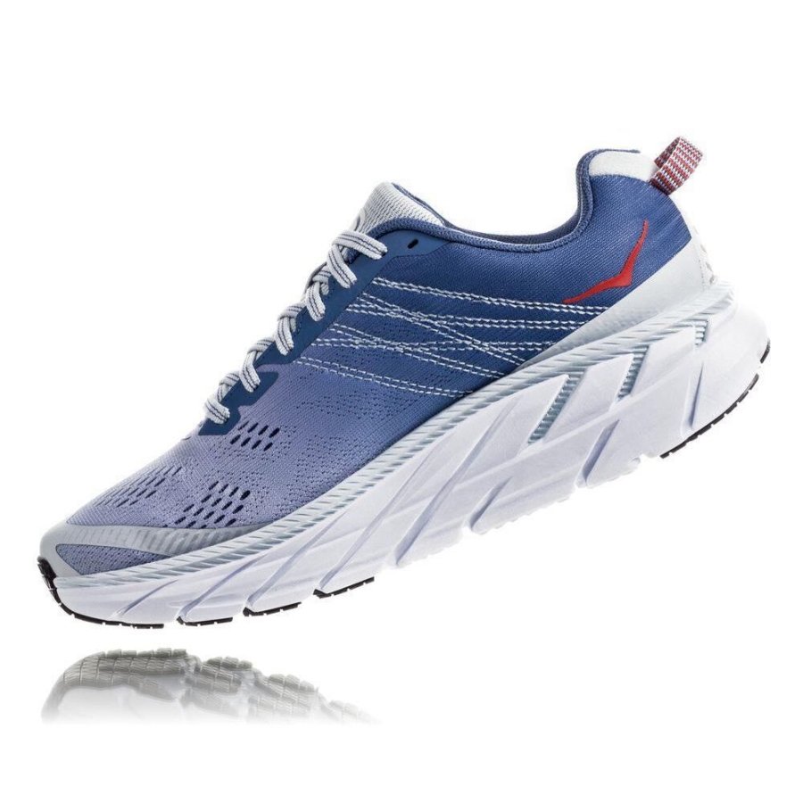 Blue / Red Hoka Clifton 6 Women's Road Running Shoes | USA63HLVR