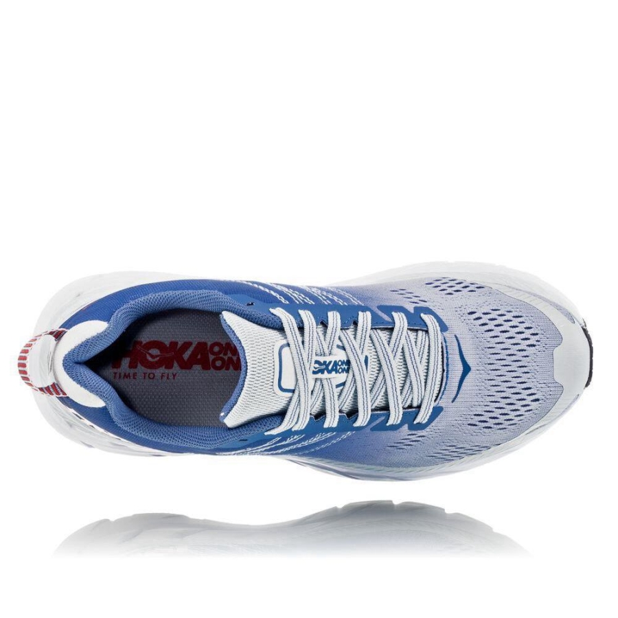 Blue / Red Hoka Clifton 6 Women's Road Running Shoes | USA63HLVR