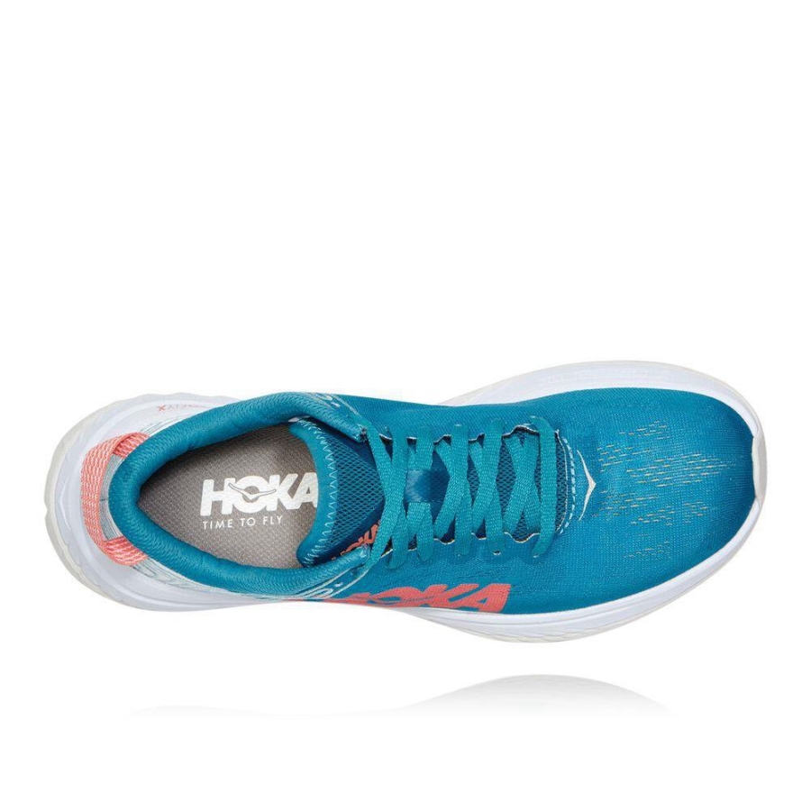 Blue / White Hoka Carbon X Women's Road Running Shoes | USA41WEBQ