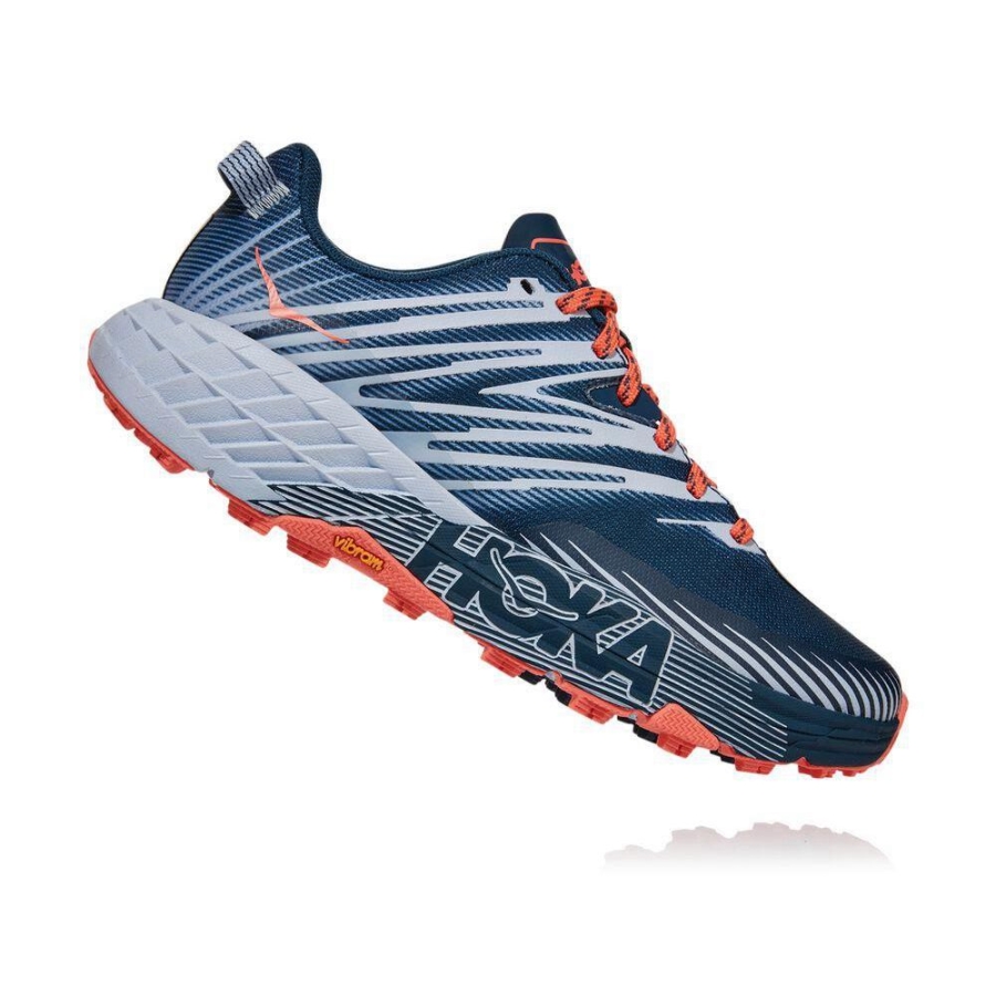 Blue / White Hoka Speedgoat 4 Women's Running Shoes | USA59PCQE