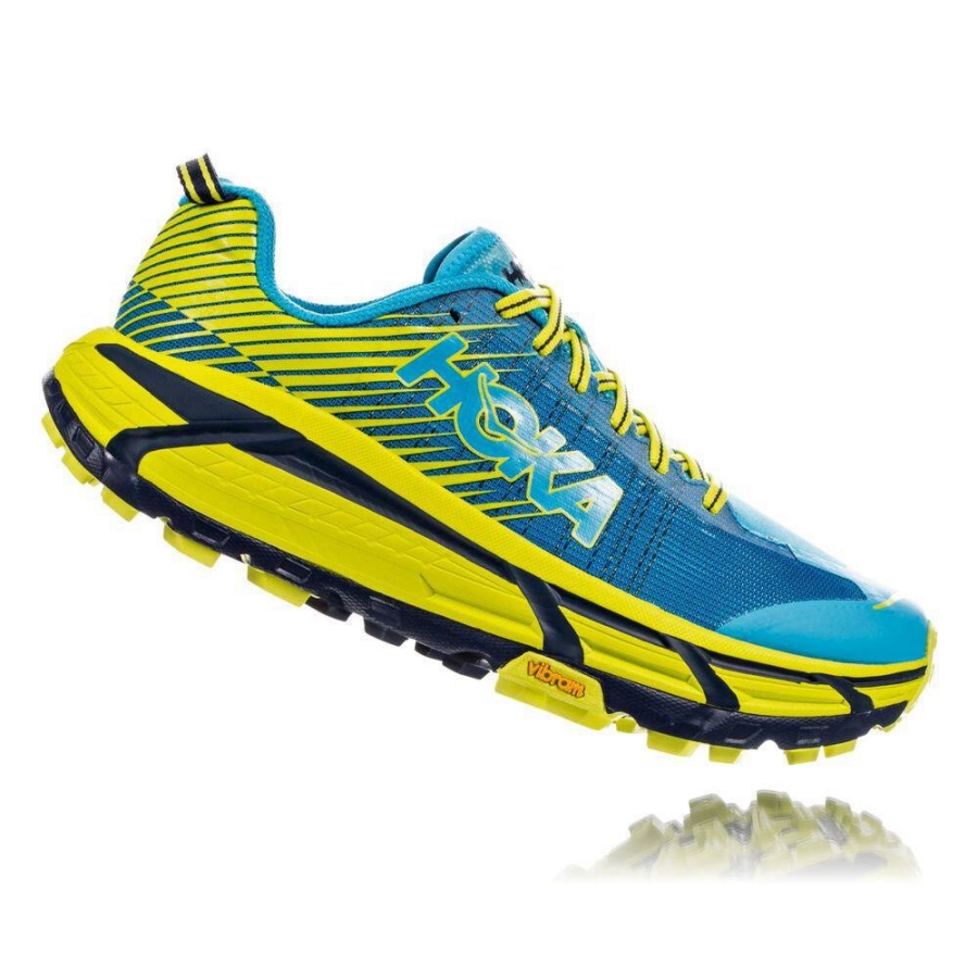 Blue / Yellow Hoka EVO Mafate 2 Men's Hiking Shoes | USA80SUDZ