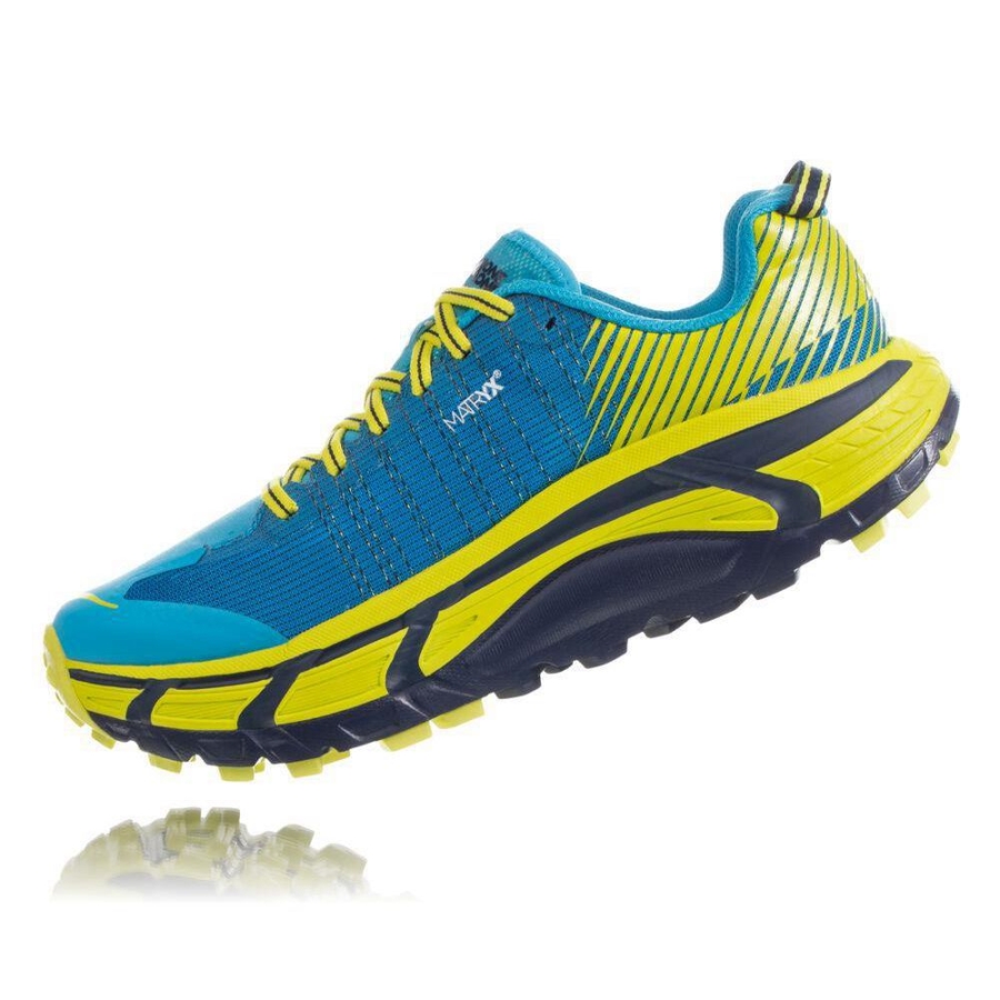 Blue / Yellow Hoka EVO Mafate 2 Men's Hiking Shoes | USA80SUDZ