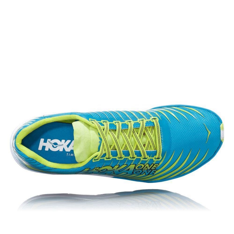 Blue / Yellow Hoka EVO XC Men's Spikes Shoes | USA28FMLW