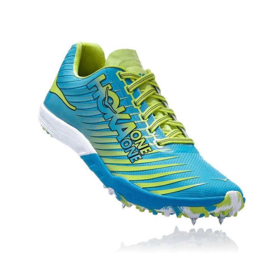 Blue / Yellow Hoka EVO XC Men\'s Spikes Shoes | USA28FMLW