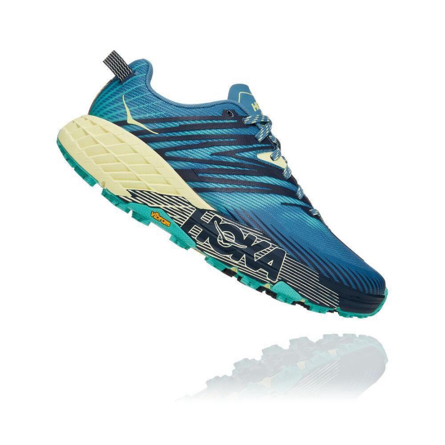 Blue / Yellow Hoka Speedgoat 4 Women's Running Shoes | USA90PDGS