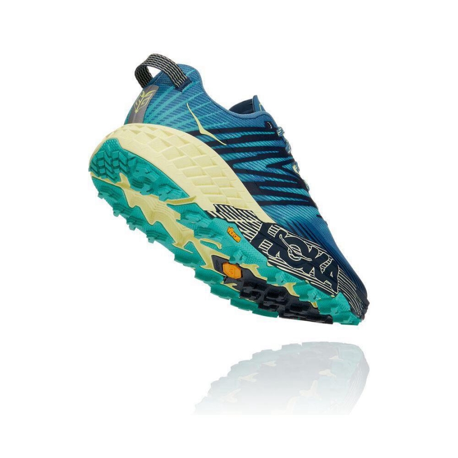 Blue / Yellow Hoka Speedgoat 4 Women's Running Shoes | USA90PDGS