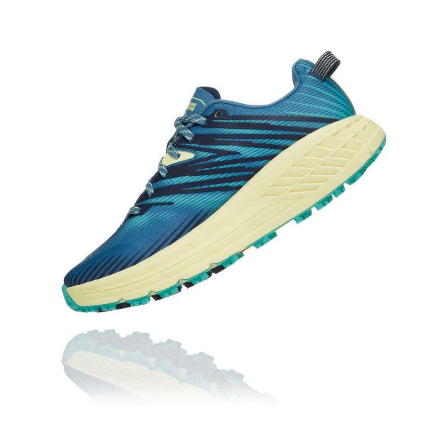 Blue / Yellow Hoka Speedgoat 4 Women's Running Shoes | USA90PDGS