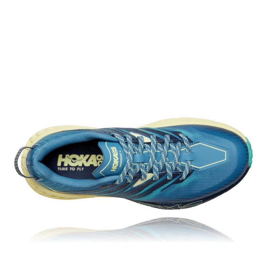 Blue / Yellow Hoka Speedgoat 4 Women's Running Shoes | USA90PDGS