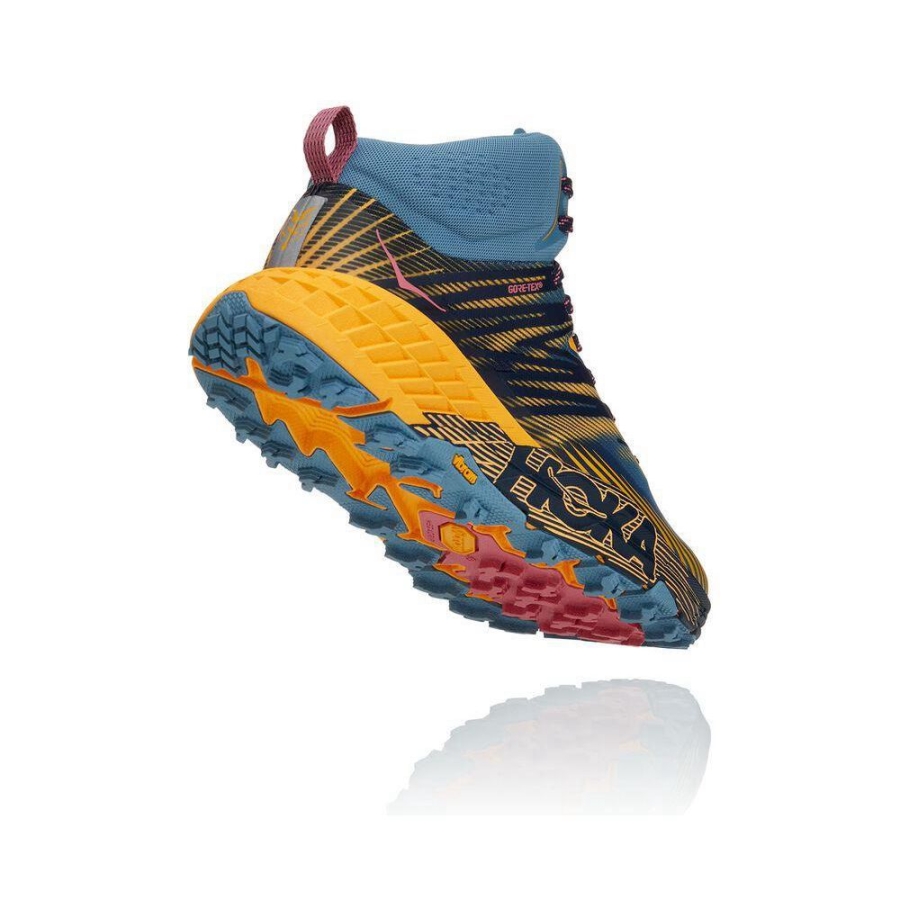 Blue / Yellow Hoka Speedgoat Mid 2 GTX Women's Hiking Boots | USA23SAGR