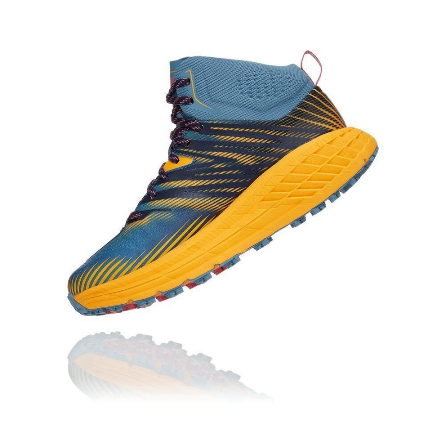 Blue / Yellow Hoka Speedgoat Mid 2 GTX Women's Hiking Boots | USA23SAGR