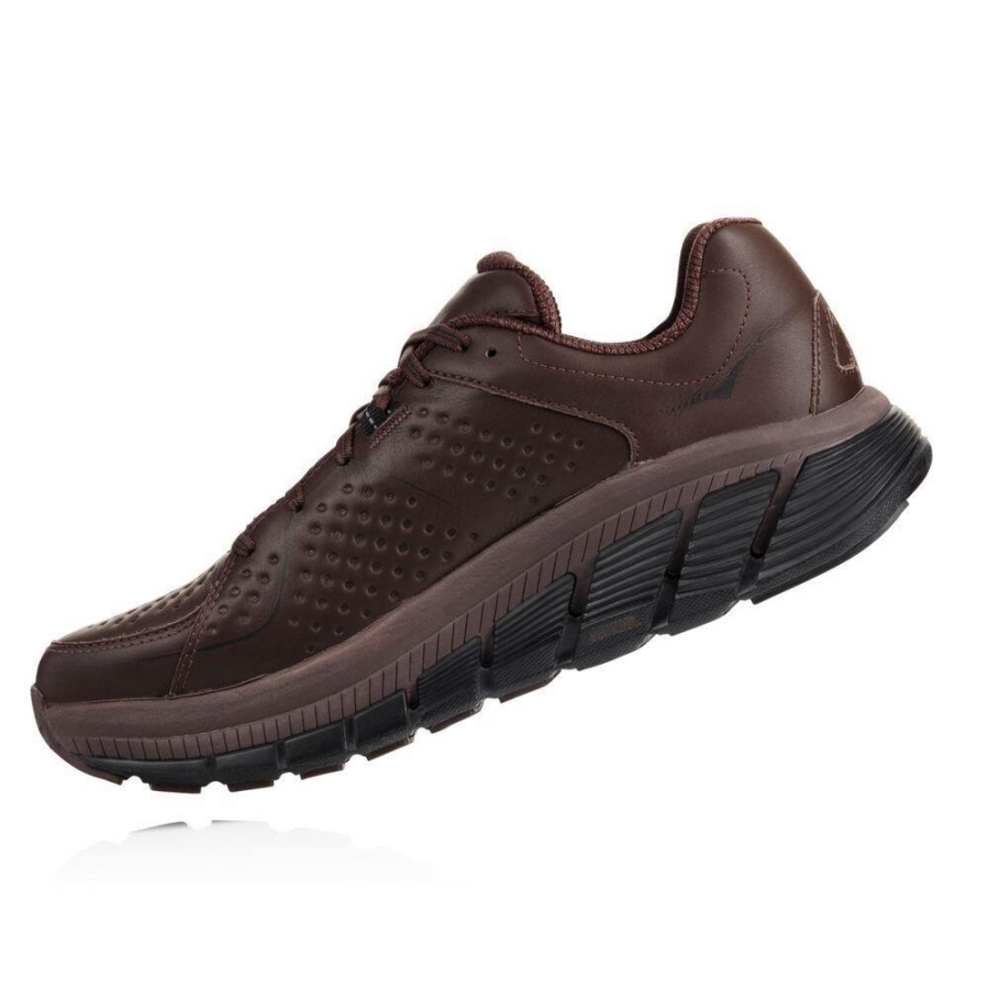 Brown Hoka Gaviota Leather Men's Road Running Shoes | USA25ESAP