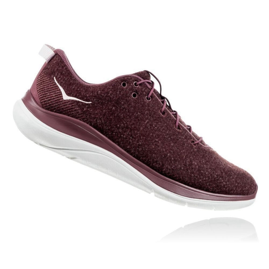 Burgundy Hoka Hupana Flow Wool Women's Running Shoes | USA81CAHX