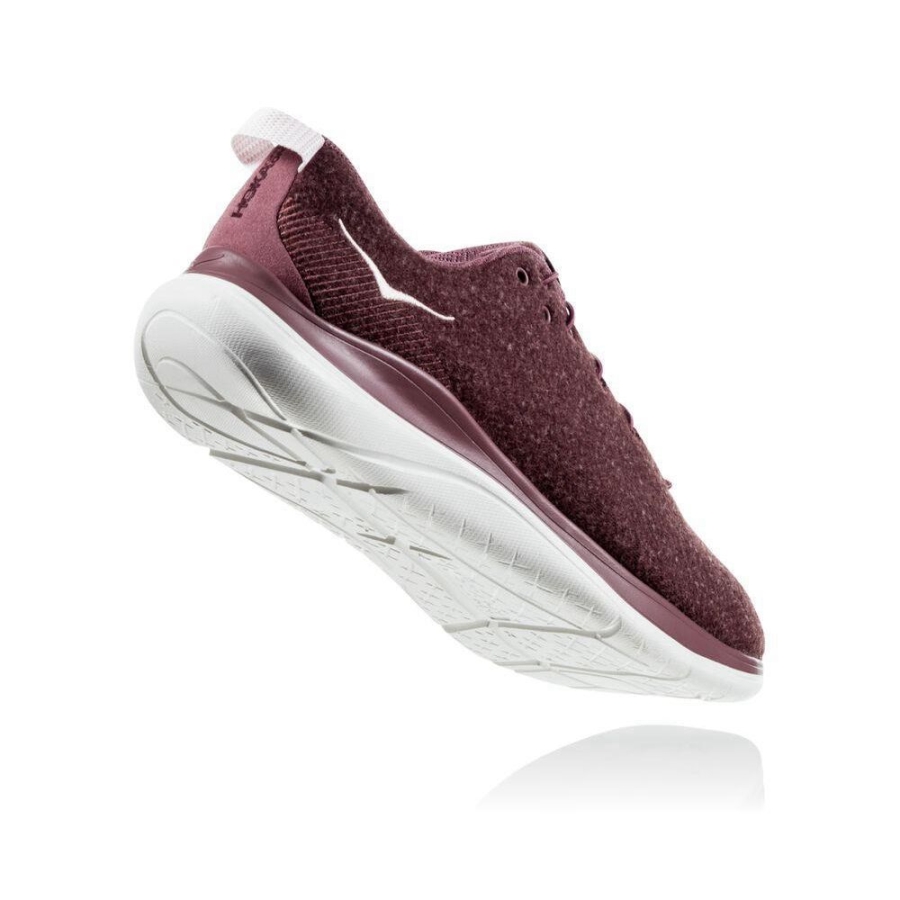 Burgundy Hoka Hupana Flow Wool Women's Running Shoes | USA81CAHX