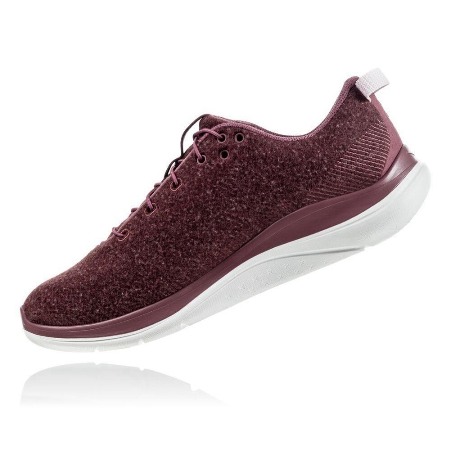 Burgundy Hoka Hupana Flow Wool Women's Running Shoes | USA81CAHX