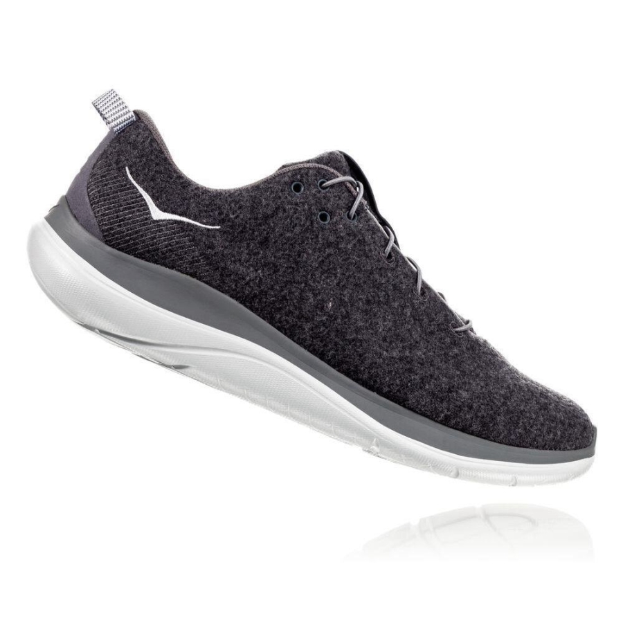 Dark Grey Hoka Hupana Flow Wool Men's Running Shoes | USA73KOAI