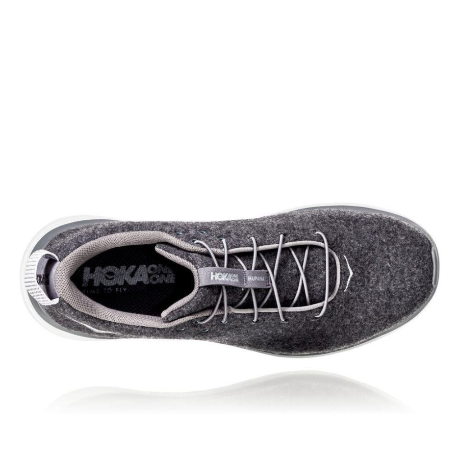 Dark Grey Hoka Hupana Flow Wool Men's Running Shoes | USA73KOAI