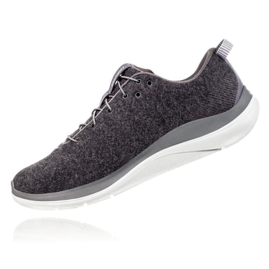 Dark Grey Hoka Hupana Flow Wool Men's Sneakers | USA69TEKD