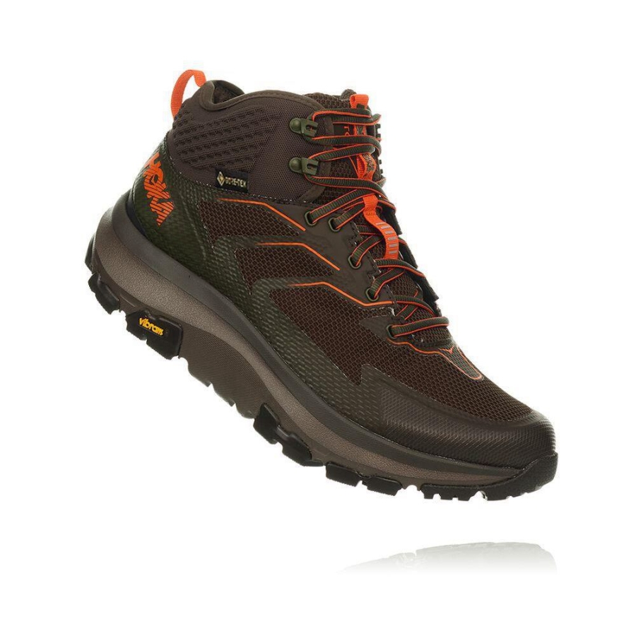 Green / Brown Hoka Toa GTX Men\'s Hiking Boots | USA18MSXU