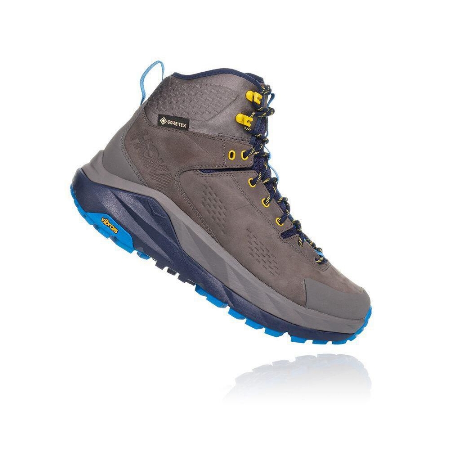 Grey / Blue Hoka Kaha GTX Men's Hiking Boots | USA51OENI