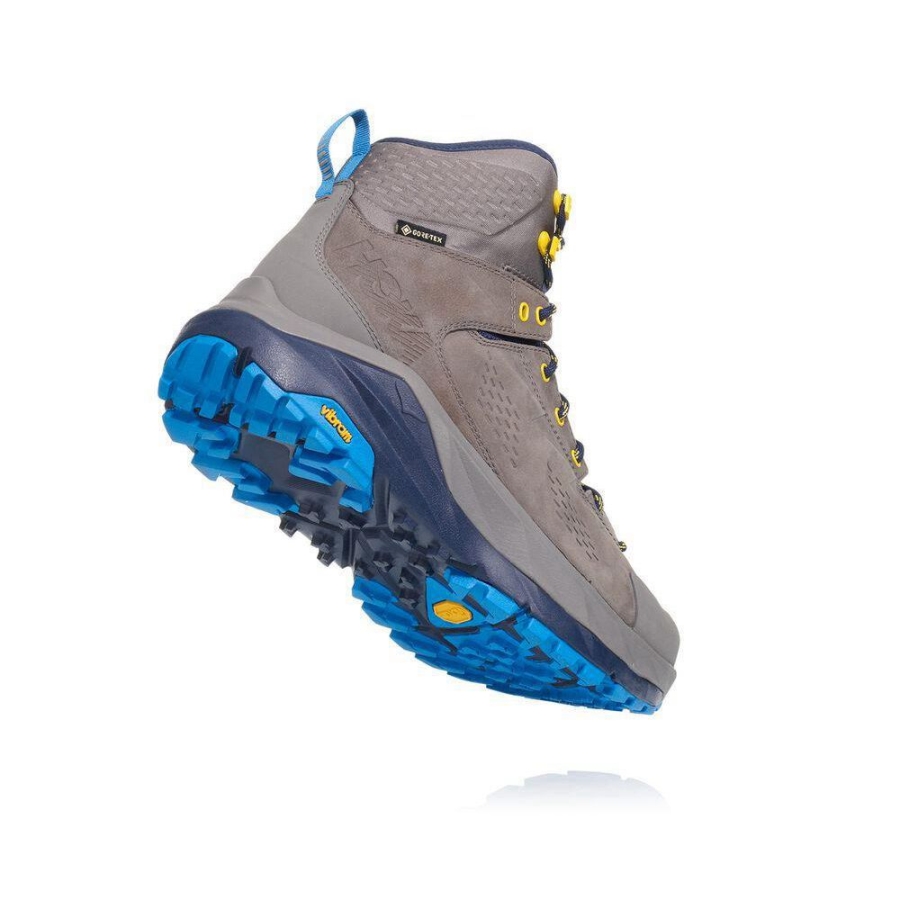 Grey / Blue Hoka Kaha GTX Men's Hiking Boots | USA51OENI