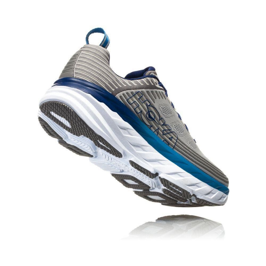 Grey Hoka Bondi 6 Men's Road Running Shoes | USA38OEJP