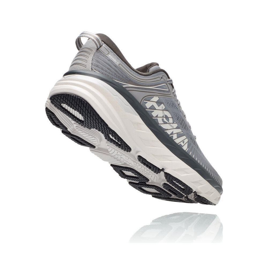 Grey Hoka Bondi 7 Men's Running Shoes | USA62YKDH