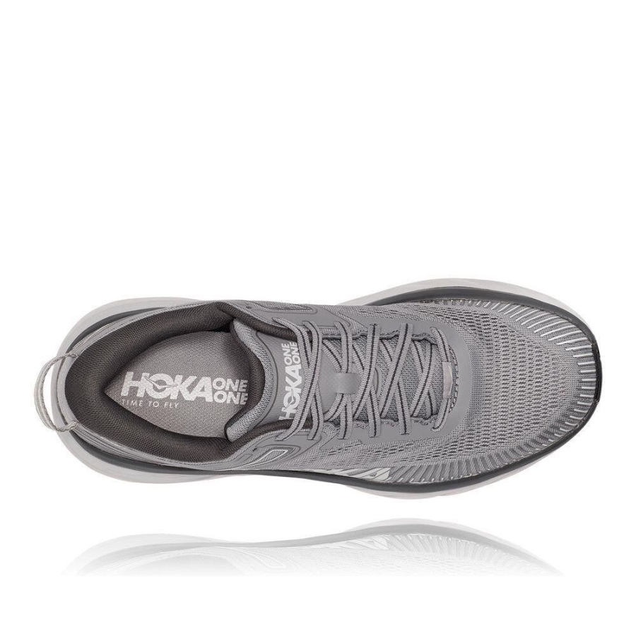 Grey Hoka Bondi 7 Men's Running Shoes | USA62YKDH