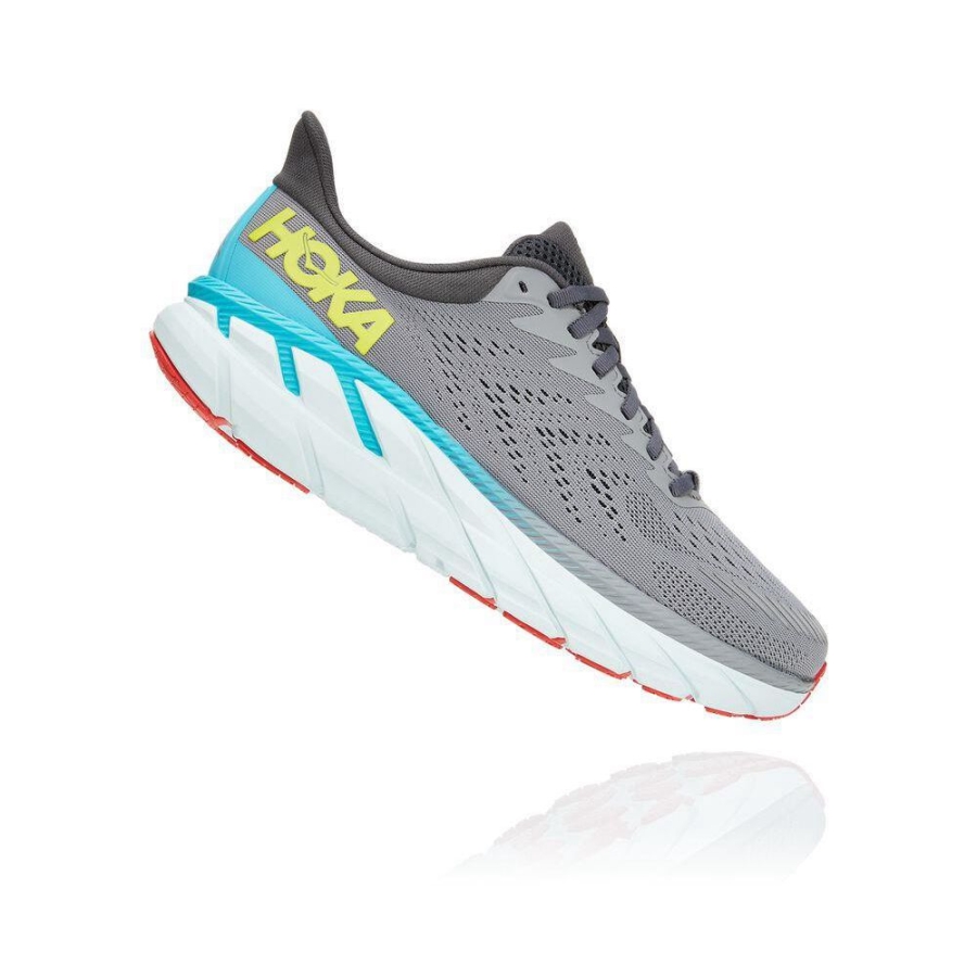 Grey Hoka Clifton 7 Men's Running Shoes | USA27LHSB