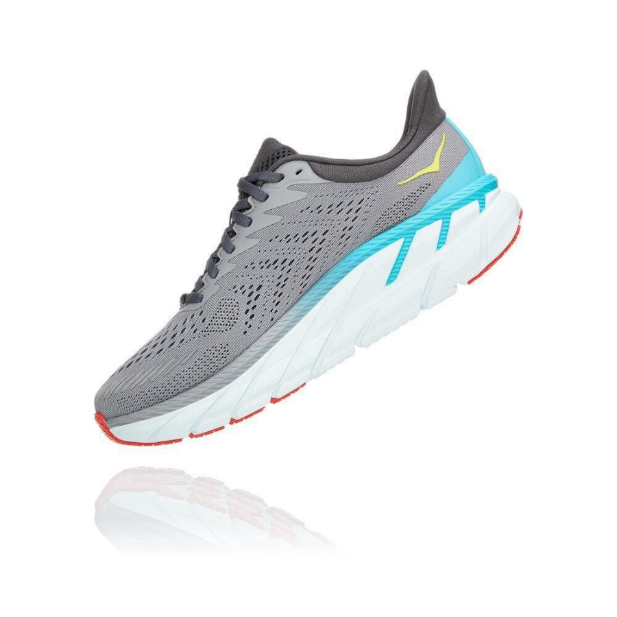 Grey Hoka Clifton 7 Men's Running Shoes | USA27LHSB