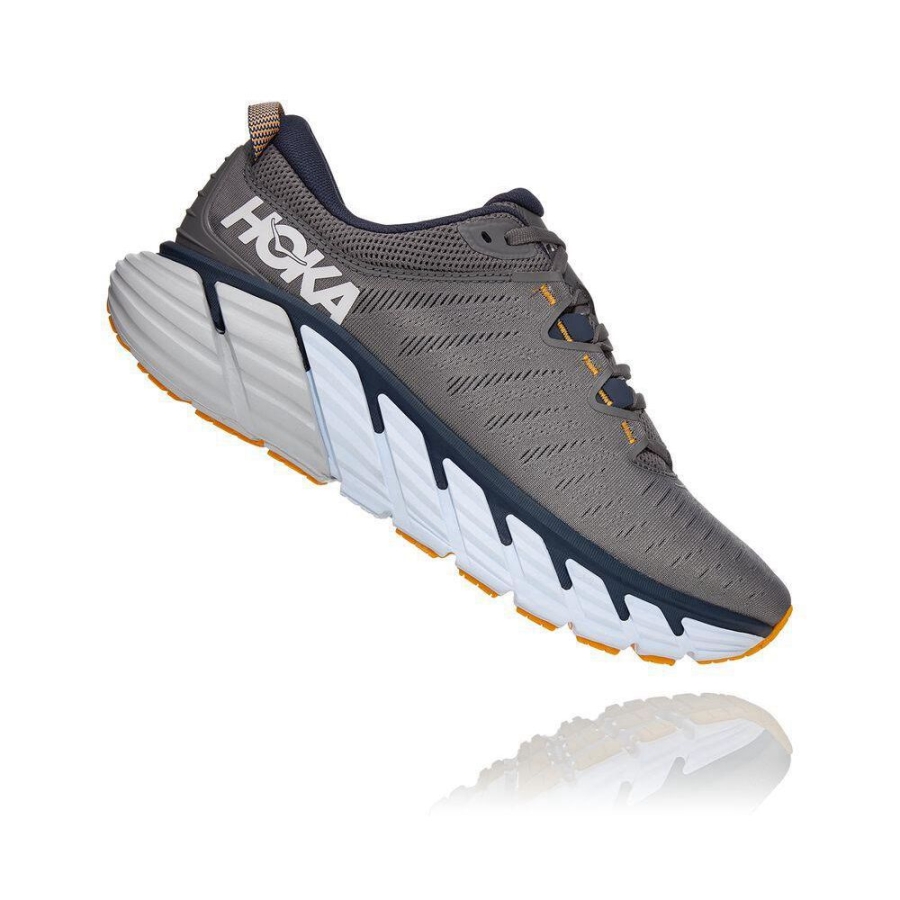 Grey Hoka Gaviota 3 Men's Road Running Shoes | USA70ESUA