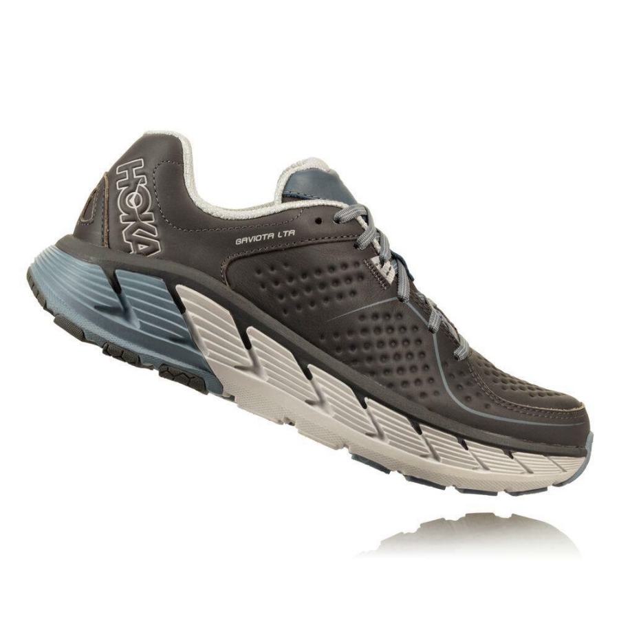 Grey Hoka Gaviota Leather Men's Road Running Shoes | USA74BMPU